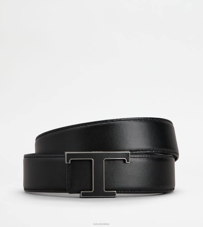 Tod\'s 8NXV923 čierna muži t nadčasový kožený opasok