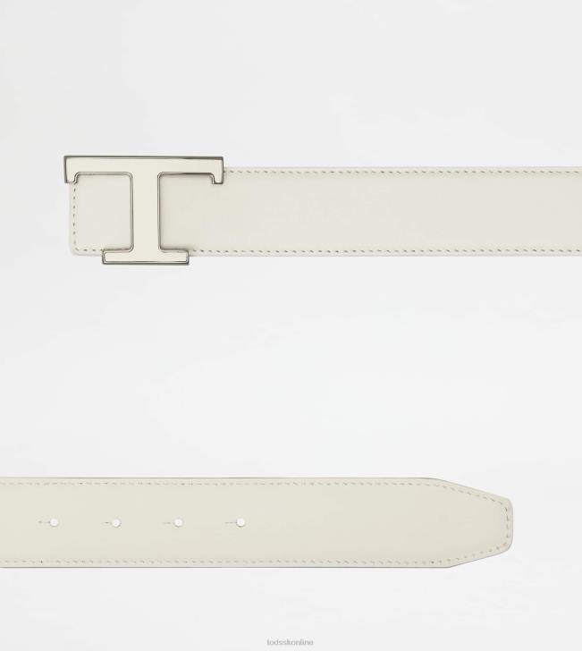 Tod\'s 8NXV924 biely muži t nadčasový kožený opasok