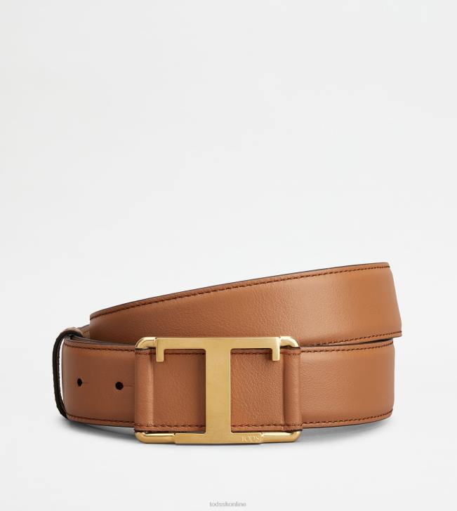 Tod's 8NXV925 hnedá muži t nadčasový kožený opasok