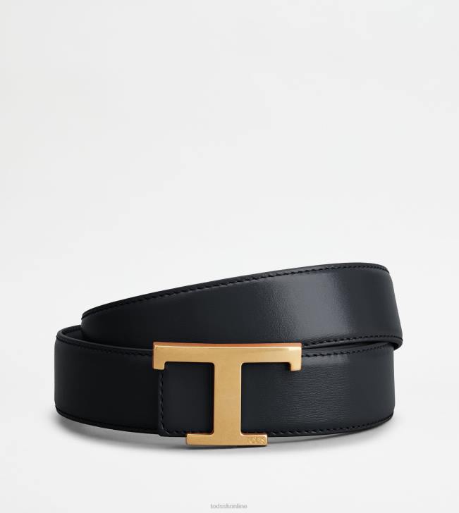 Tod's 8NXV927 modrá/čierna muži t nadčasový obojstranný kožený opasok