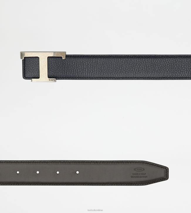 Tod\'s 8NXV928 Modrá muži t nadčasový obojstranný kožený opasok