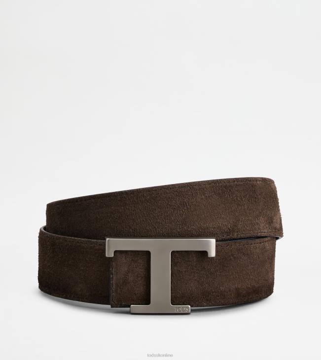 Tod\'s 8NXV931 modrá/hnedá muži t nadčasový obojstranný semišový pás
