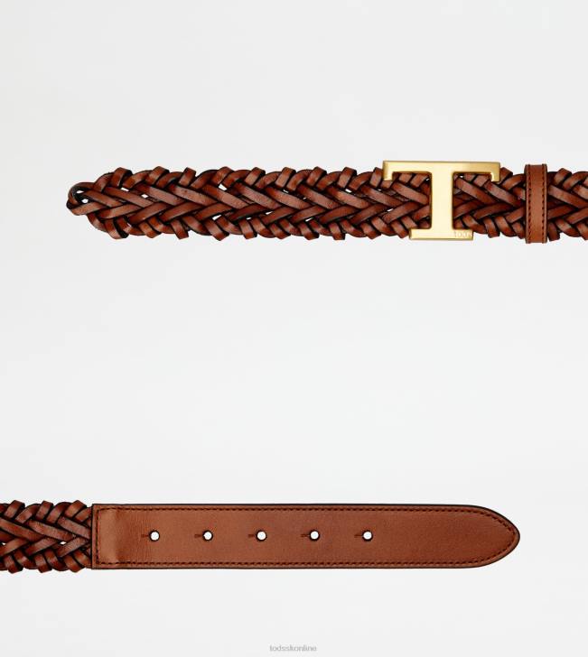 Tod\'s 8NXV940 hnedá muži t nadčasový kožený opasok