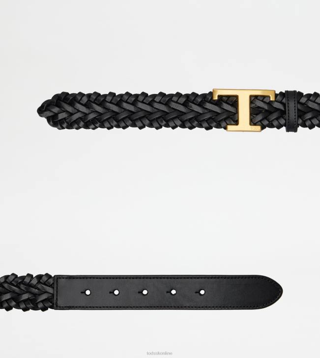Tod\'s 8NXV941 čierna muži t nadčasový kožený opasok