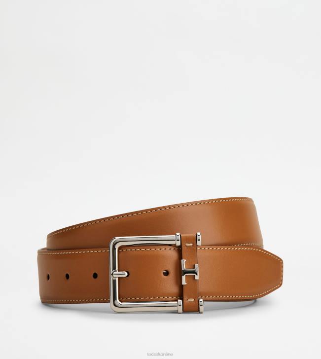Tod's 8NXV949 hnedá muži kožený opasok