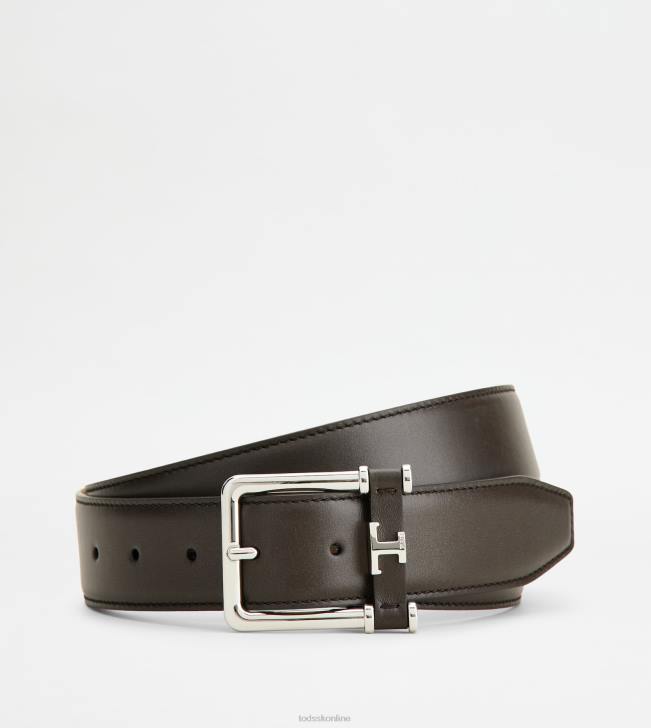 Tod's 8NXV950 hnedá muži kožený opasok