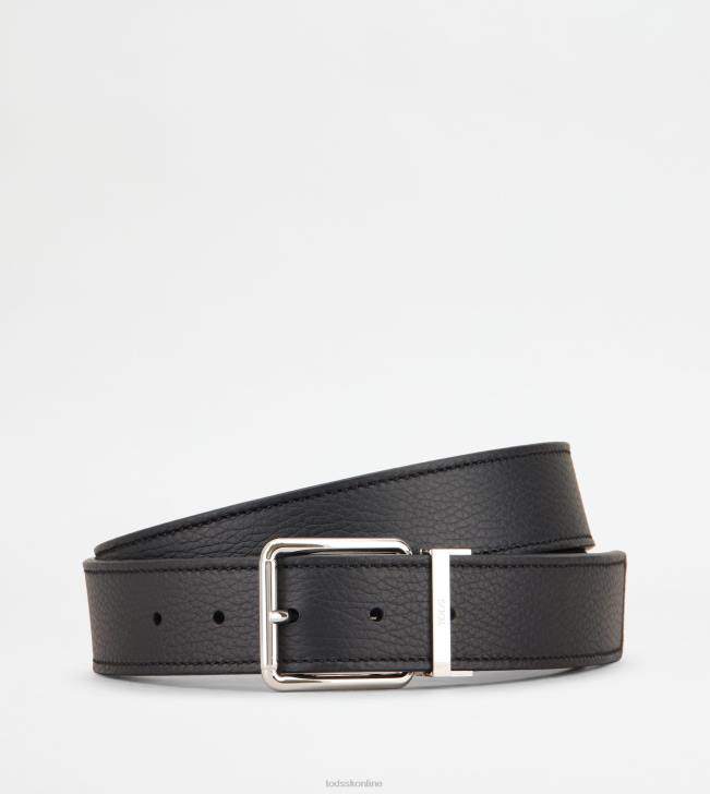 Tod's 8NXV960 čierna muži obojstranný kožený opasok