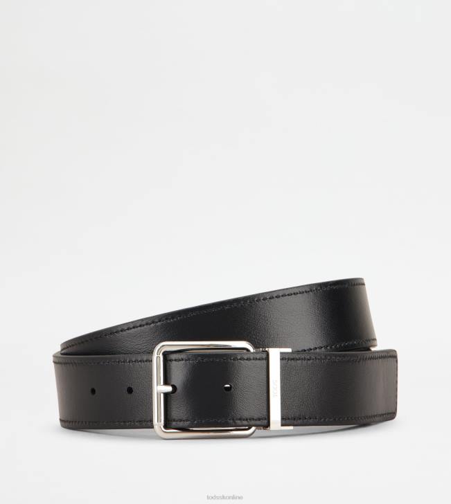 Tod\'s 8NXV960 čierna muži obojstranný kožený opasok