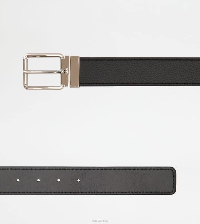 Tod\'s 8NXV960 čierna muži obojstranný kožený opasok