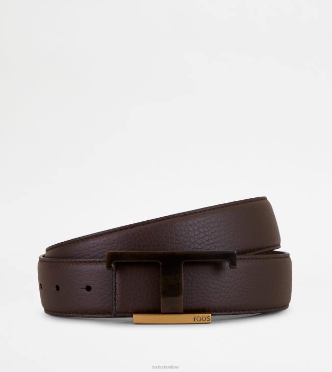 Tod's 8NXV970 hnedá muži obojstranný kožený opasok