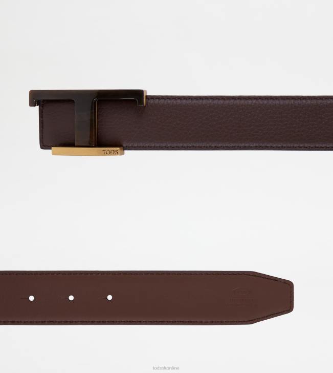 Tod\'s 8NXV970 hnedá muži obojstranný kožený opasok
