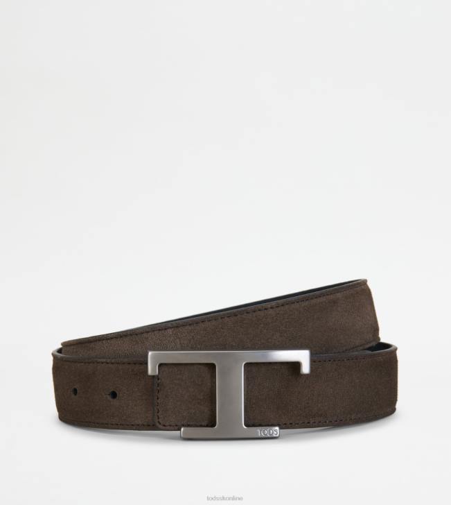 Tod's 8NXV972 hnedá muži obojstranný semišový pás