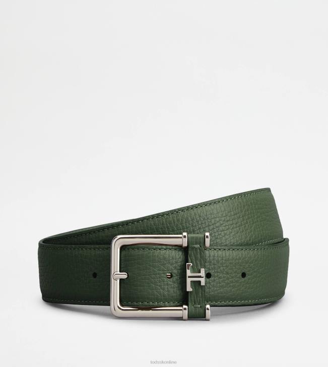 Tod's 8NXV974 zelená muži kožený opasok