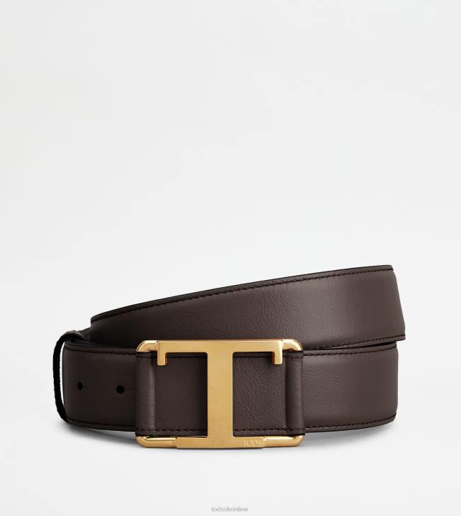 Tod's 8NXV975 hnedá muži t nadčasový kožený opasok