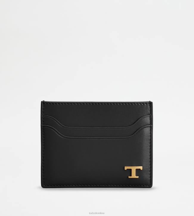 Tod's 8NXV1012 čierna muži puzdro na karty v koži