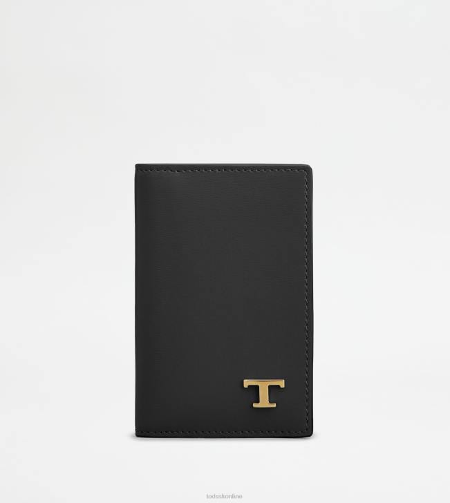 Tod's 8NXV1015 čierna muži puzdro na karty v koži