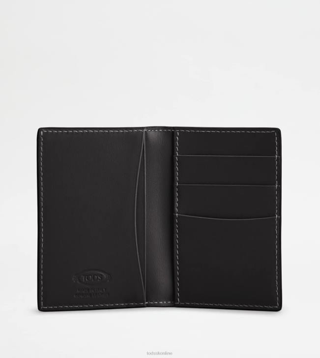 Tod\'s 8NXV1017 čierna muži puzdro na kreditné karty v koži