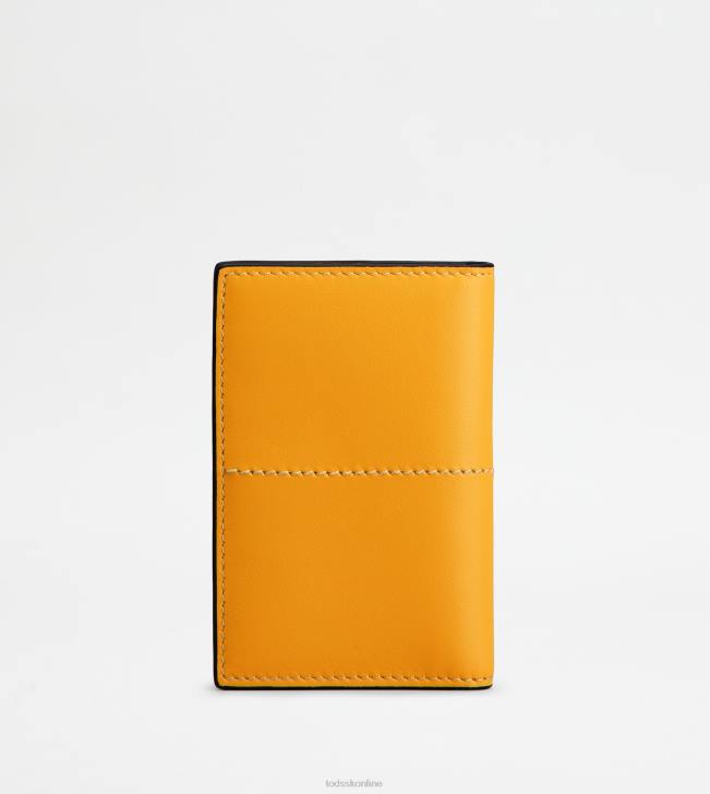 Tod\'s 8NXV1018 oranžová muži puzdro na kreditné karty v koži