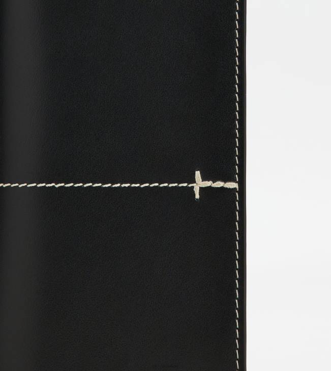 Tod\'s 8NXV1020 čierna muži vertikálna peňaženka z kože