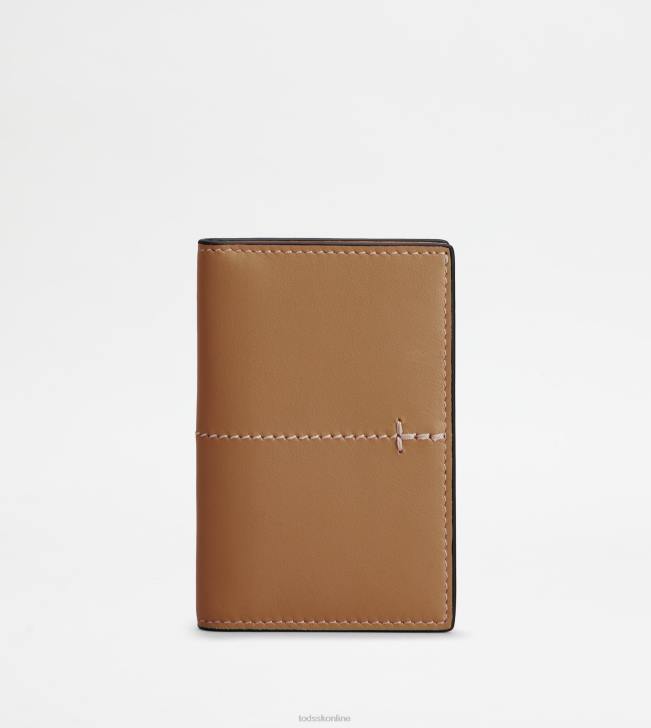 Tod's 8NXV1021 hnedá muži puzdro na kreditné karty v koži