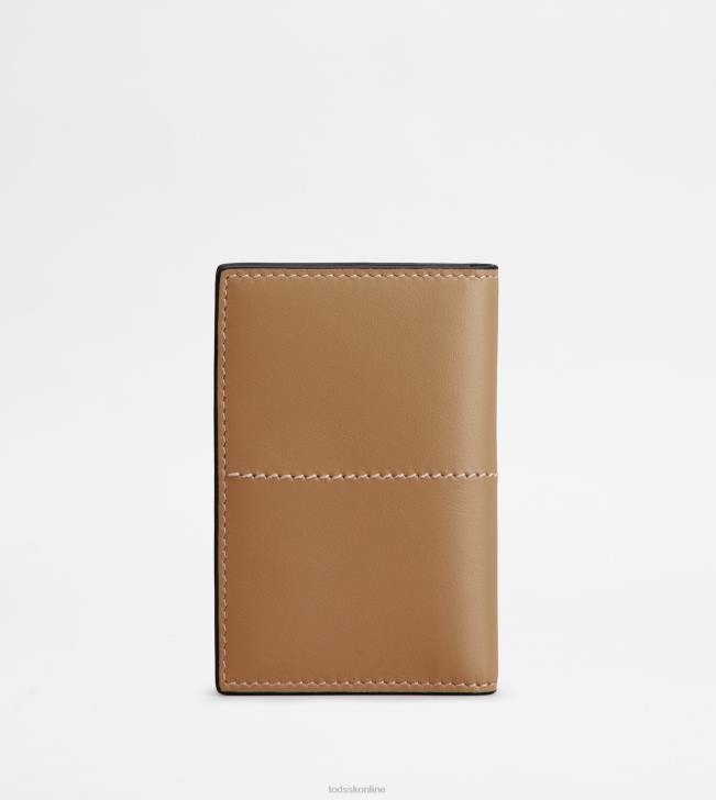 Tod\'s 8NXV1021 hnedá muži puzdro na kreditné karty v koži