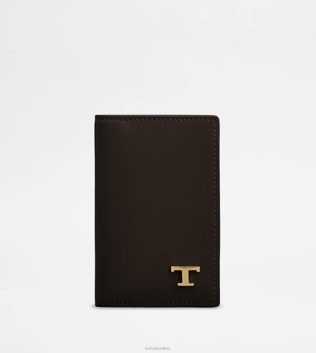 Tod's 8NXV1024 hnedá muži puzdro na karty v koži