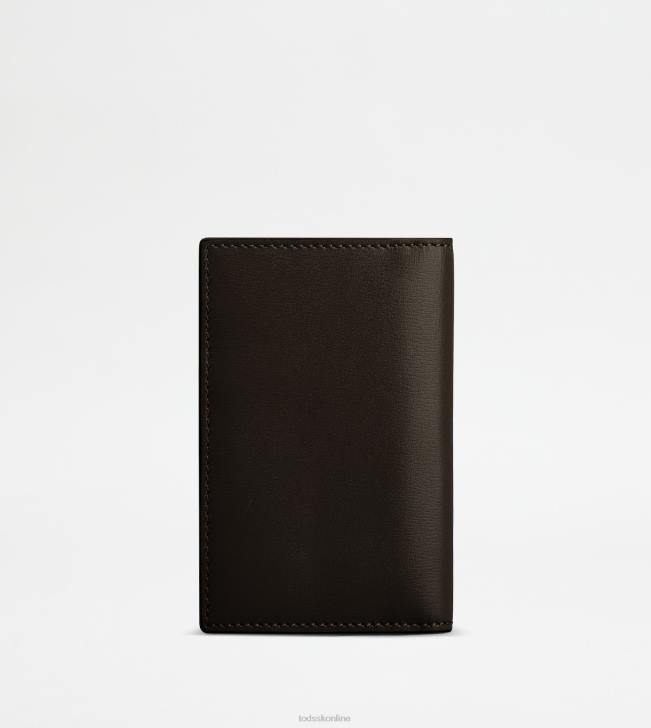 Tod\'s 8NXV1024 hnedá muži puzdro na karty v koži