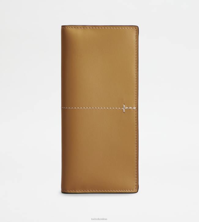 Tod's 8NXV1025 hnedá muži vertikálna peňaženka z kože