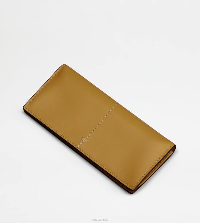 Tod\'s 8NXV1025 hnedá muži vertikálna peňaženka z kože