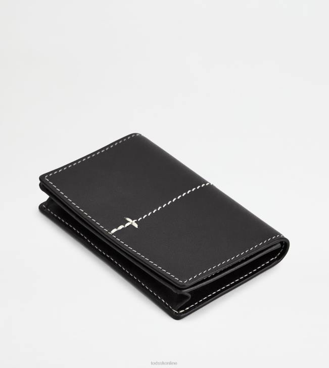 Tod\'s 8NXV1026 čierna muži puzdro na vizitky v koži