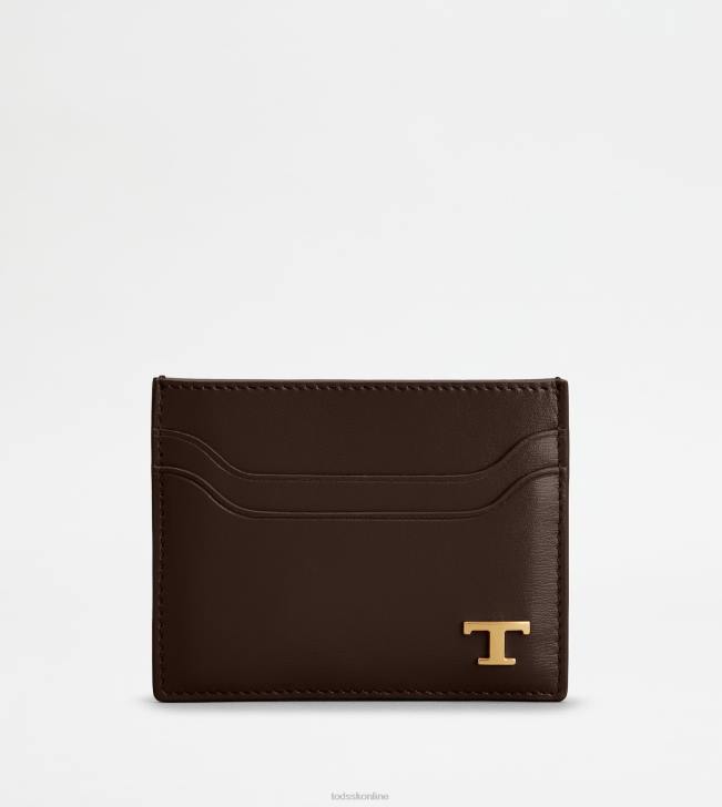 Tod's 8NXV1027 hnedá muži puzdro na karty v koži