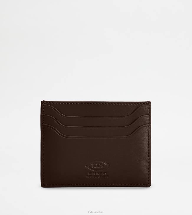 Tod\'s 8NXV1027 hnedá muži puzdro na karty v koži