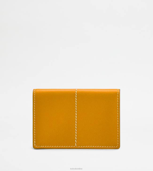 Tod\'s 8NXV1031 oranžová muži puzdro na vizitky v koži