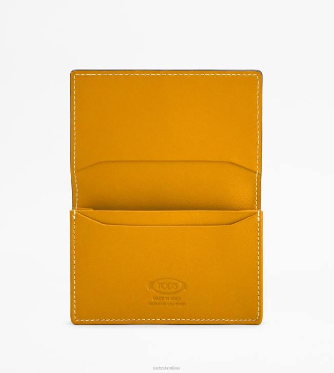 Tod\'s 8NXV1031 oranžová muži puzdro na vizitky v koži