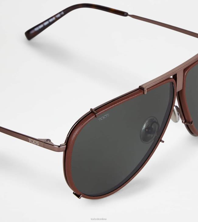 Tod\'s 8NXV1079 hnedá muži pilotné slnečné okuliare