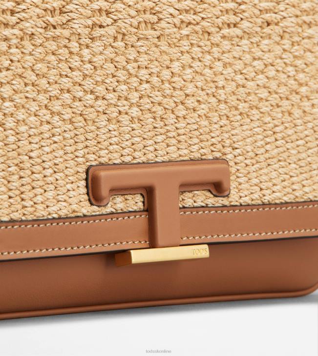 Tod\'s 8NXV982 béžová/hnedá muži t nadčasová mini kabelka na opasok zo šnúrky a kože