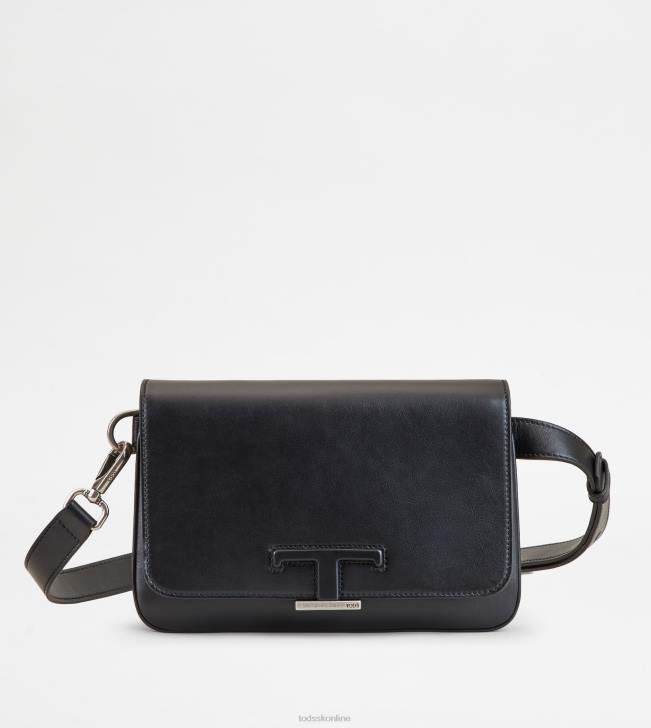 Tod's 8NXV983 čierna muži t nadčasová mini kabelka na opasok z kože