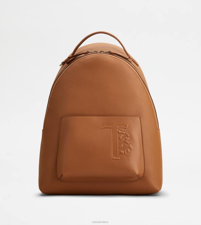 Tod's 8NXV986 hnedá muži batoh v koženom strednom prevedení
