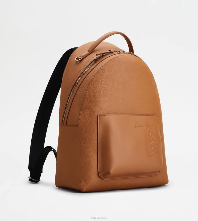 Tod\'s 8NXV986 hnedá muži batoh v koženom strednom prevedení