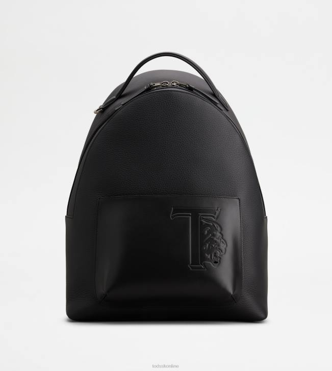 Tod's 8NXV987 čierna muži batoh v koženom strednom prevedení