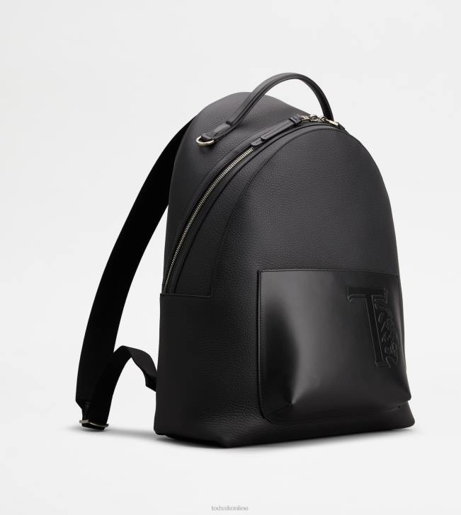 Tod\'s 8NXV987 čierna muži batoh v koženom strednom prevedení