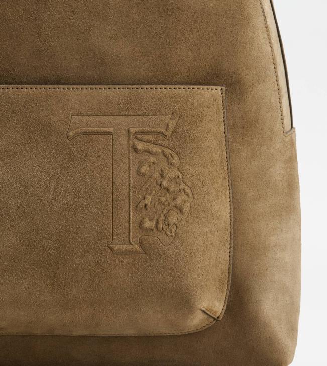 Tod\'s 8NXV988 hnedá muži stredný semišový batoh