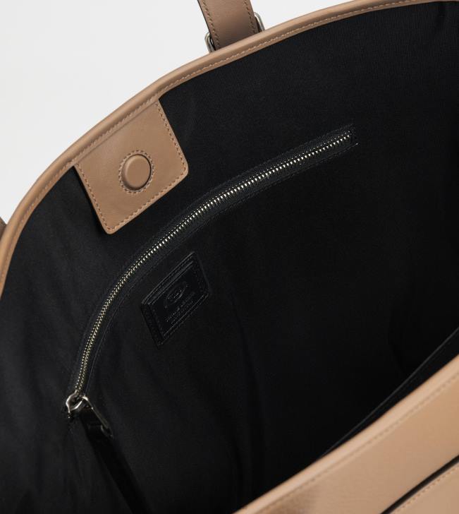 Tod\'s 8NXV1004 hnedá muži nákupná taška zo strednej kože