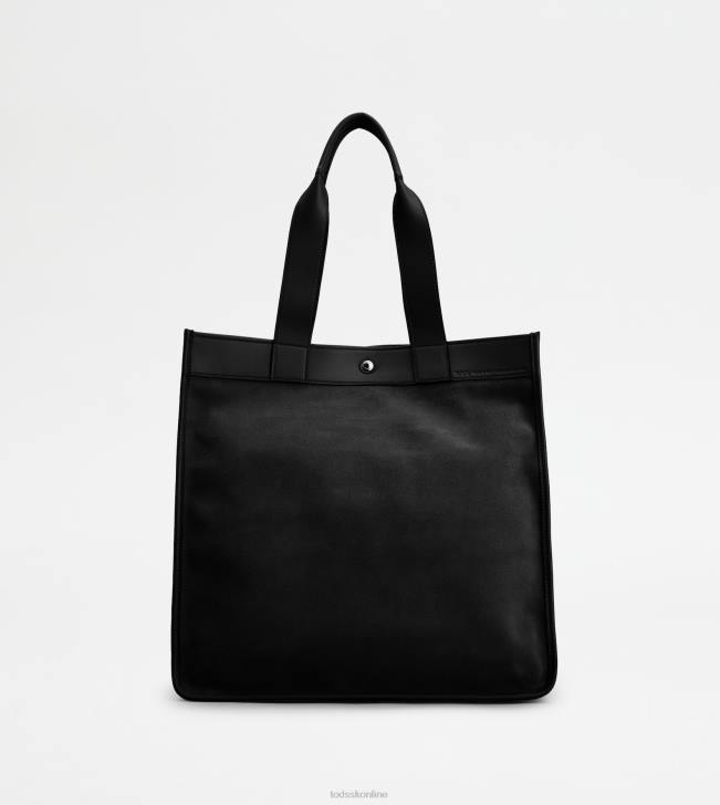 Tod's 8NXV993 čierna muži nákupná taška v semišovej strednej farbe