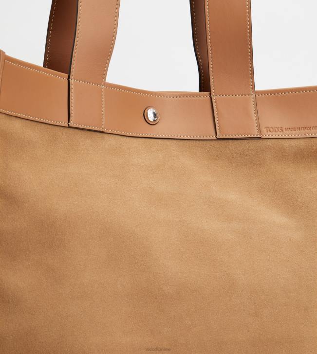 Tod\'s 8NXV994 hnedá muži nákupná taška v semišovej strednej farbe