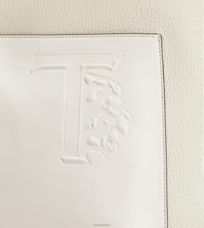 Tod\'s 8NXV998 biely muži nákupná taška zo strednej kože