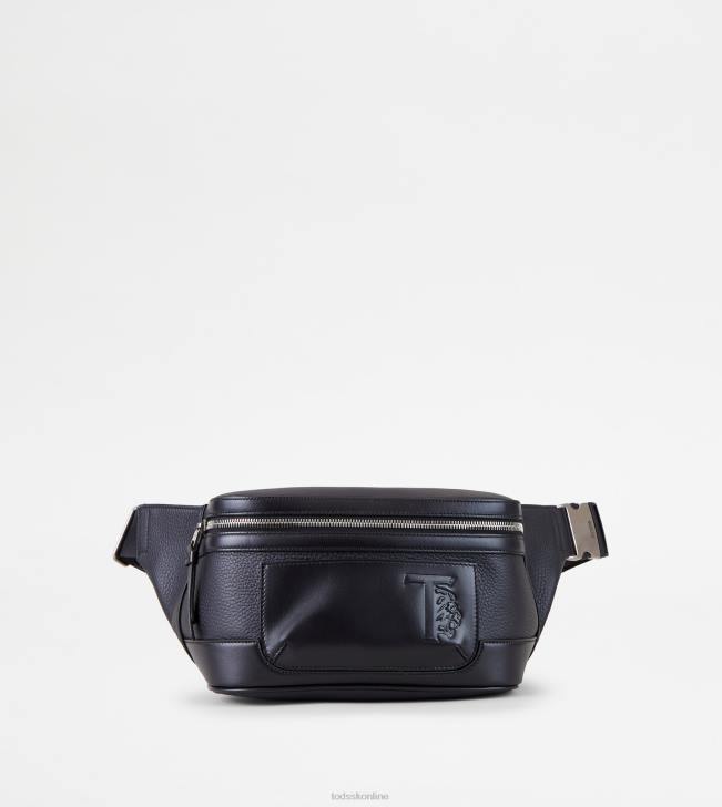 Tod's 8NXV989 čierna muži malá kožená taška cez pás