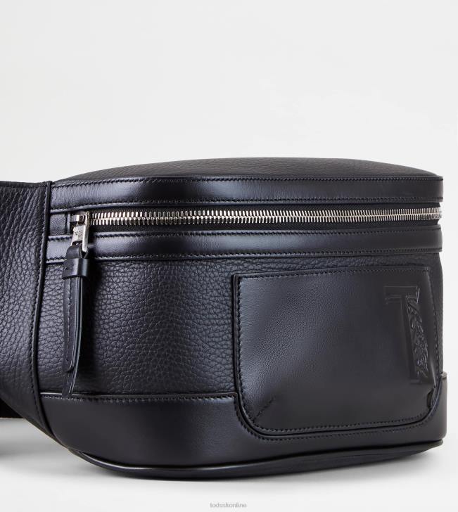Tod\'s 8NXV989 čierna muži malá kožená taška cez pás