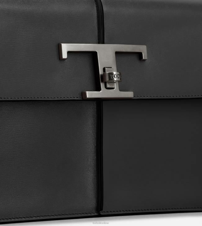 Tod\'s 8NXV997 čierna muži t nadčasová kabelka z kože