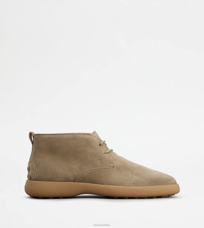 Tod's 8NXV781 béžová muži púštne čižmy v semišovom prevedení